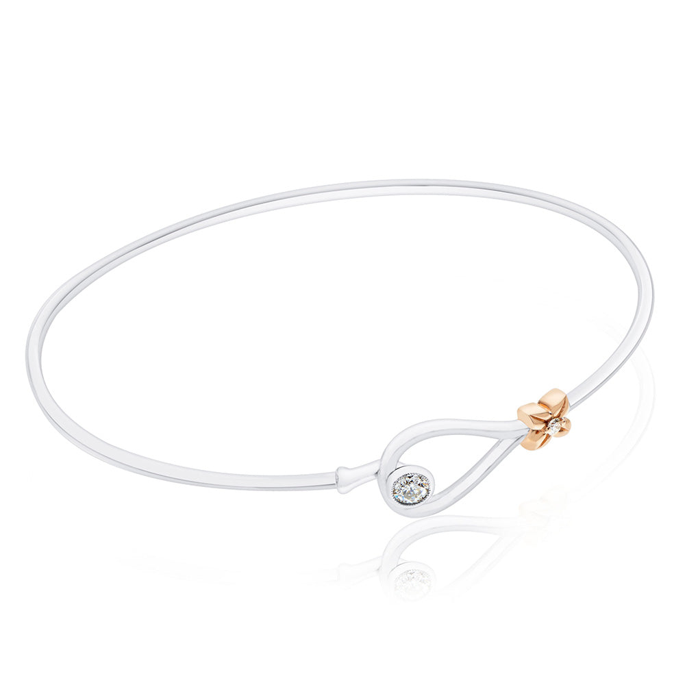 Florette Diamond Bracelet in 18K White & Rose Gold