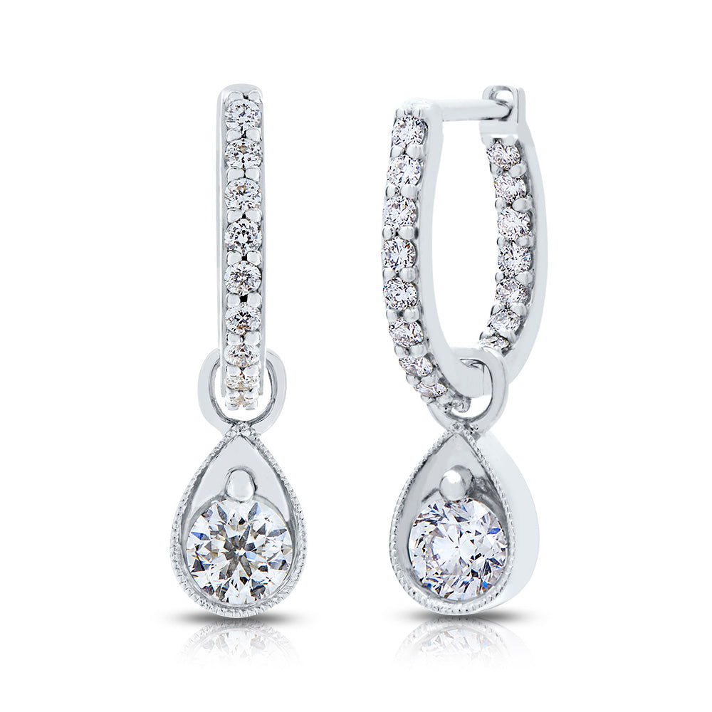 Lys Diamond Hoop Dangle Earrings in 18K Gold