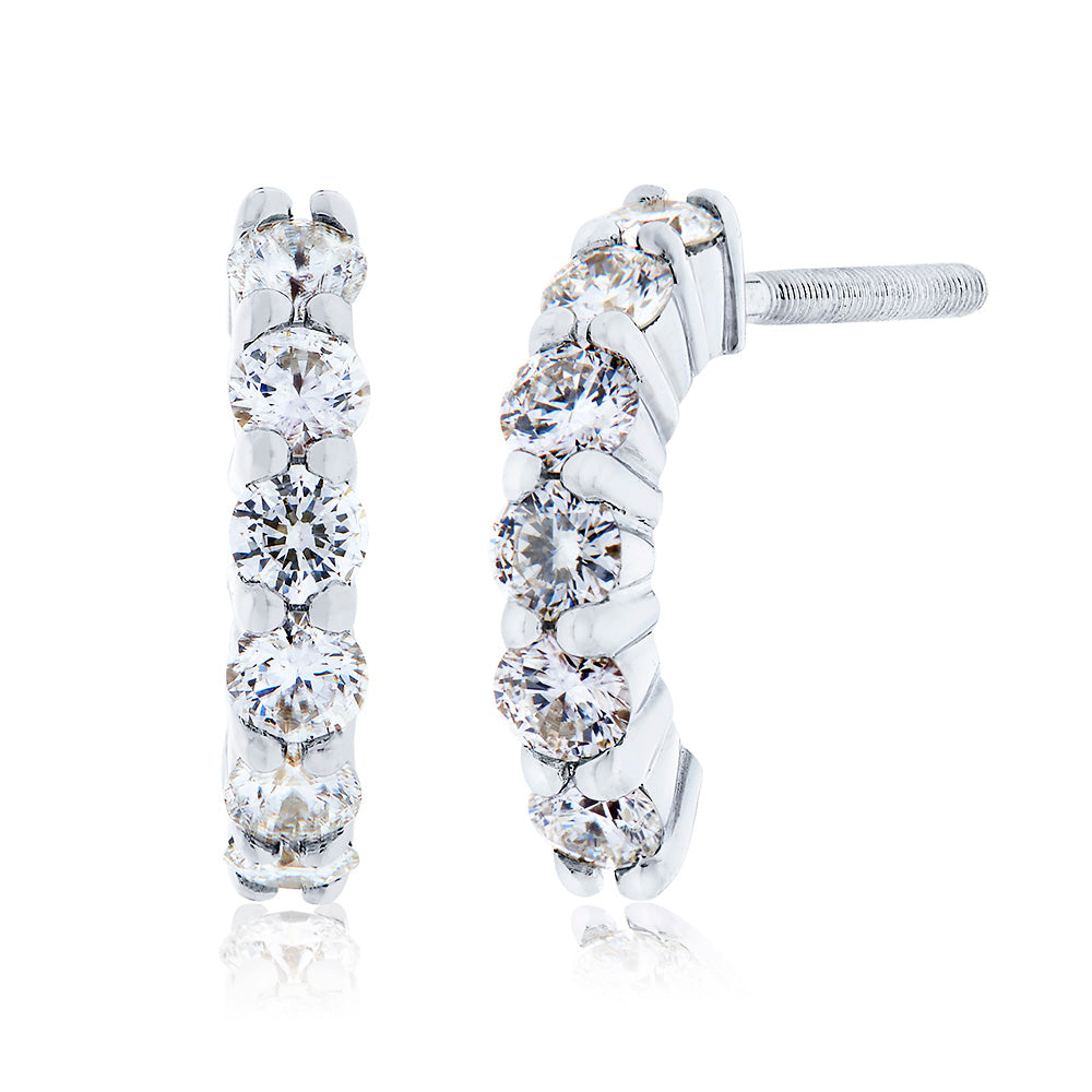 Classique Diamond Hoop Earrings in 18K Gold