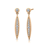 Pas de Trois Elongated Diamond Drop Earrings in 18K Gold