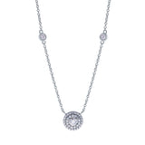 Splendeur Diamond Double Halo Pendant Necklace in 18K Gold