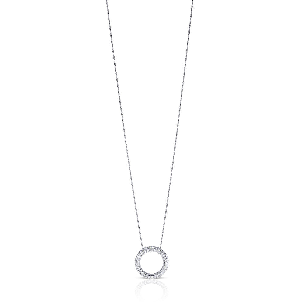 Tendance Diamond Circle Pendant Necklace in 18K Gold