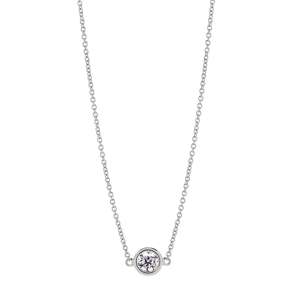 Splendeur Diamond Bezel Pendant Necklace in 18K Gold